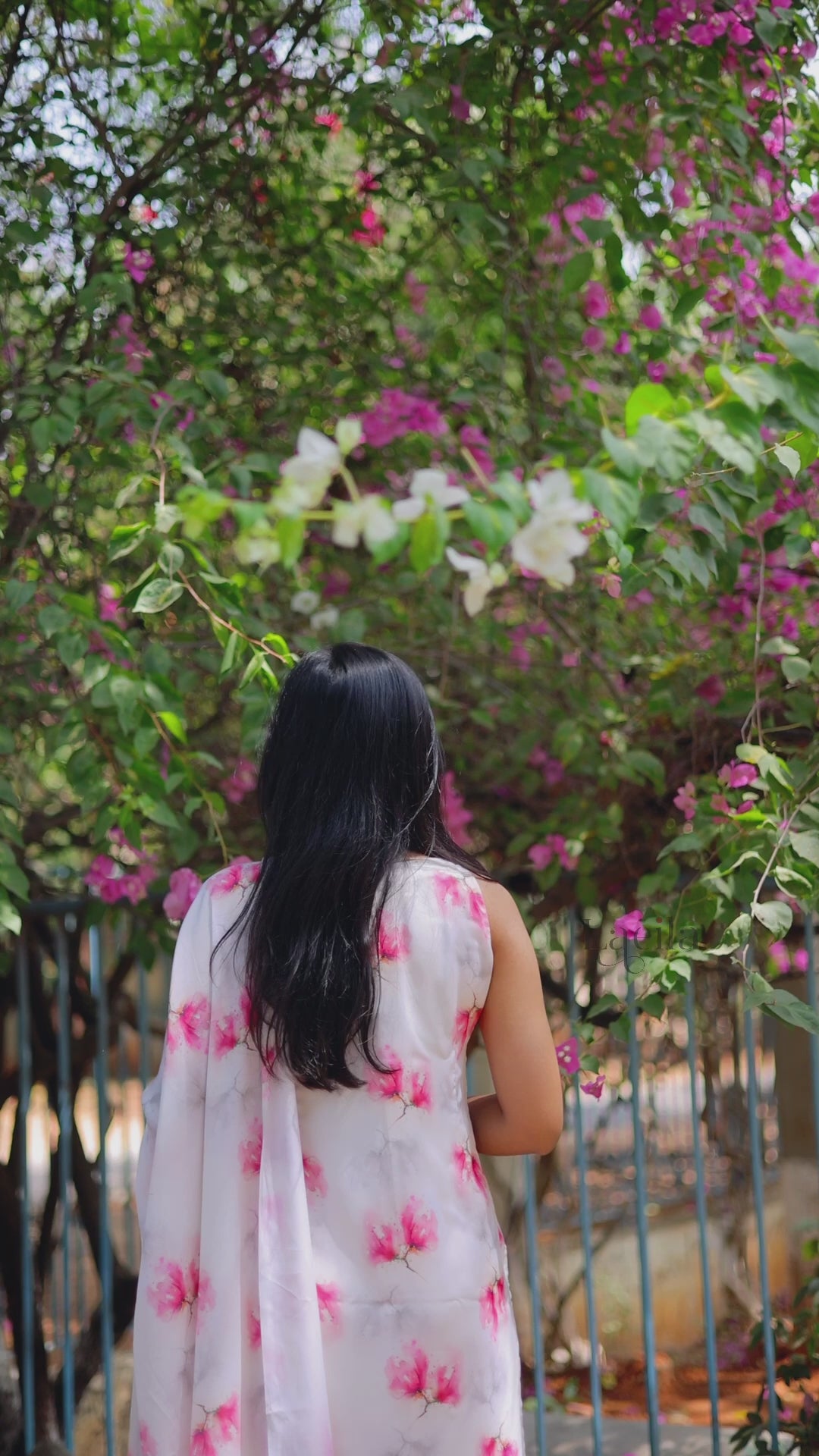 White floral Top with shawl